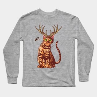 Antler Cat Long Sleeve T-Shirt